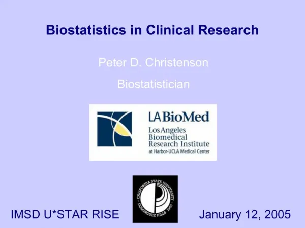 Biostatistics in Clinical Research