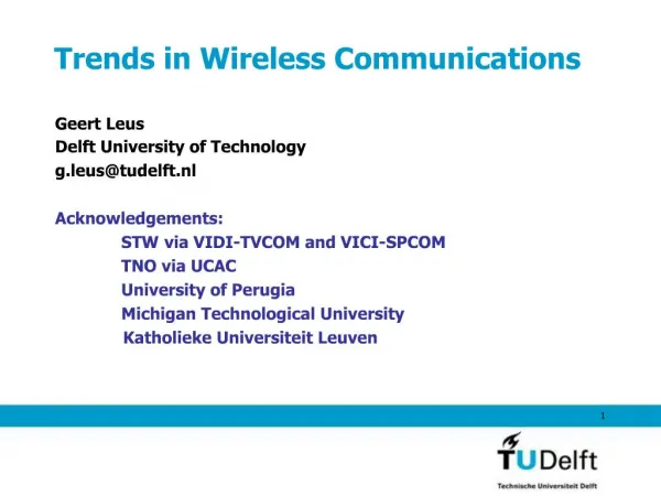 Trends in Wireless Communications