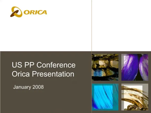 US PP Conference Orica Presentation