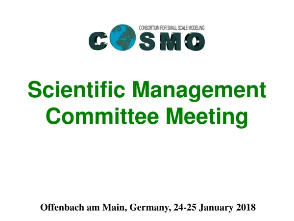 Scientific Management Committee Meeting