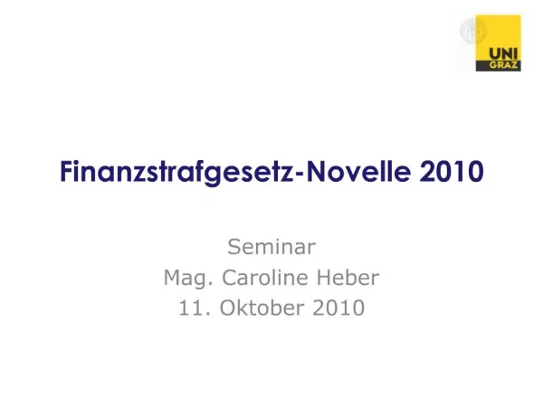 Finanzstrafgesetz-Novelle 2010