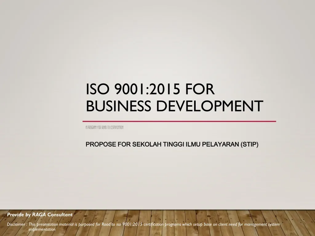 iso 9001 2015 for business development