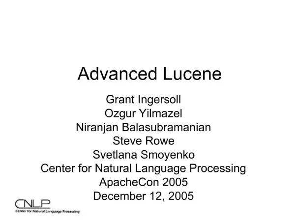 Advanced Lucene