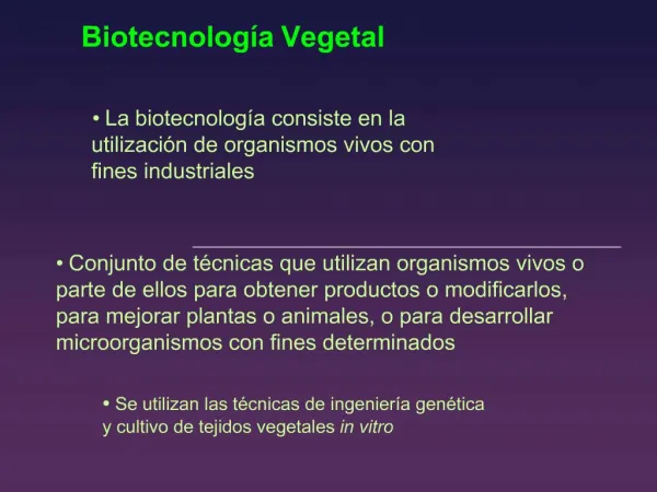 Biotecnolog a Vegetal