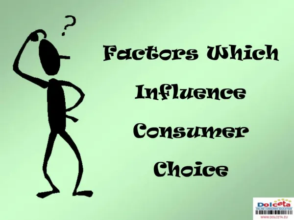 Factors Which Influence Consumer Choice