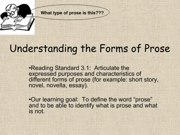 Understanding the Forms of Prose