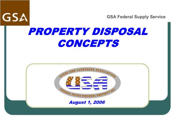 PROPERTY DISPOSAL CONCEPTS