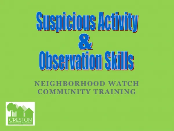 Neighborhood Watch Community Training