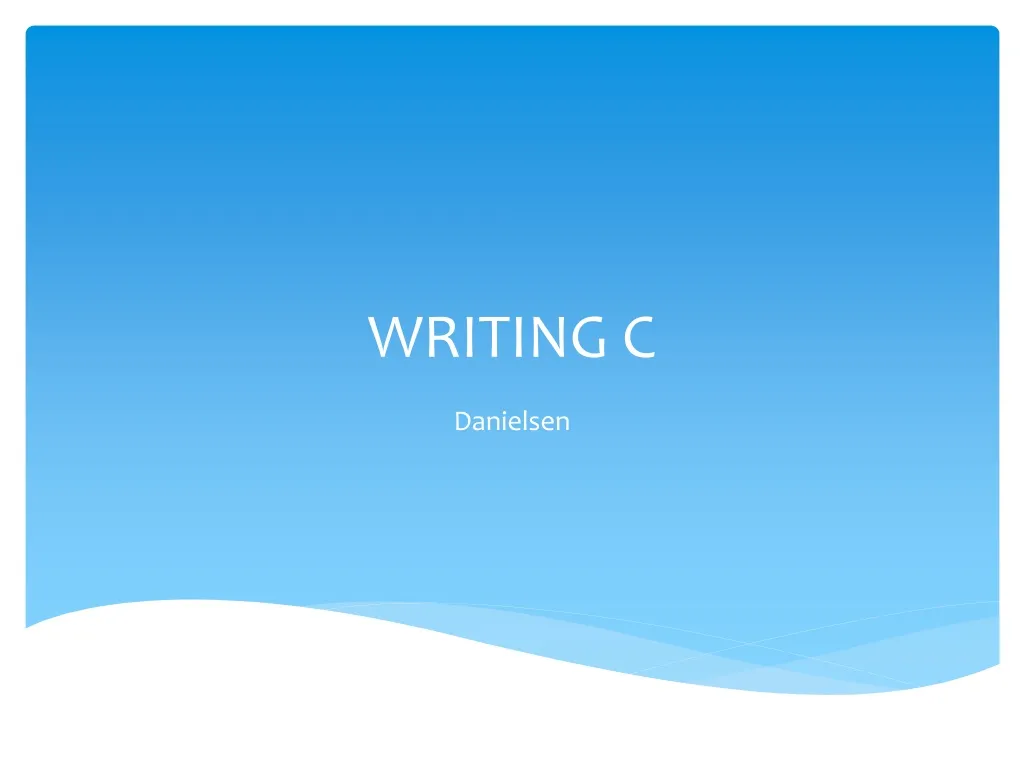 writing c