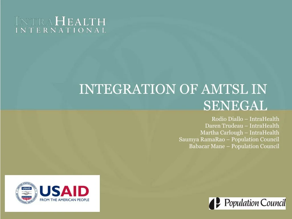 integration of amtsl in senegal
