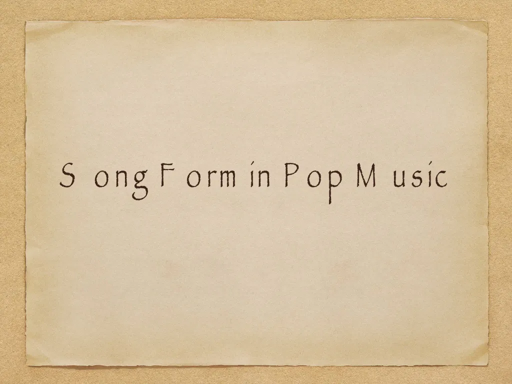 song form in pop music
