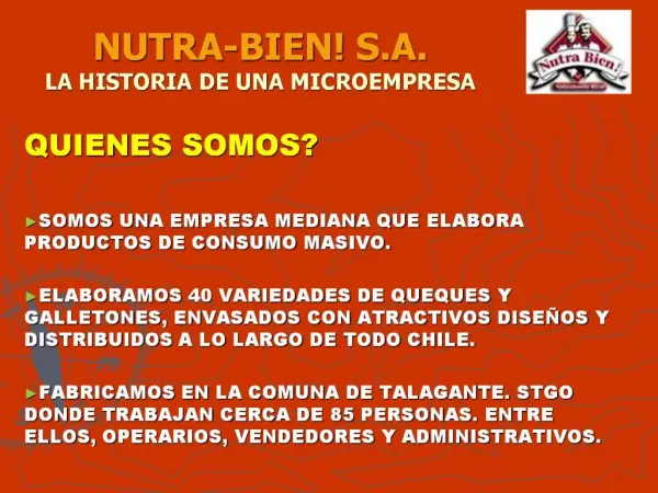 NUTRA-BIEN S.A. LA HISTORIA DE UNA MICROEMPRESA