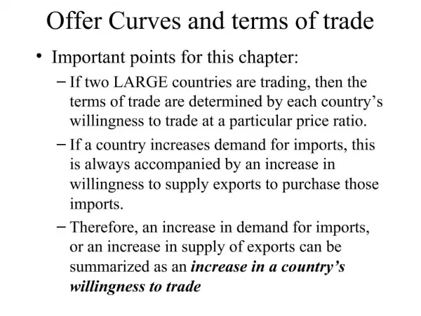 Offer Curves and terms of trade