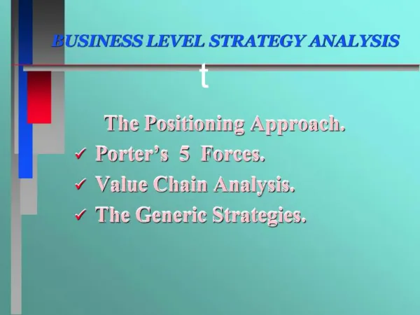 BUSINESS LEVEL STRATEGY ANALYSIS