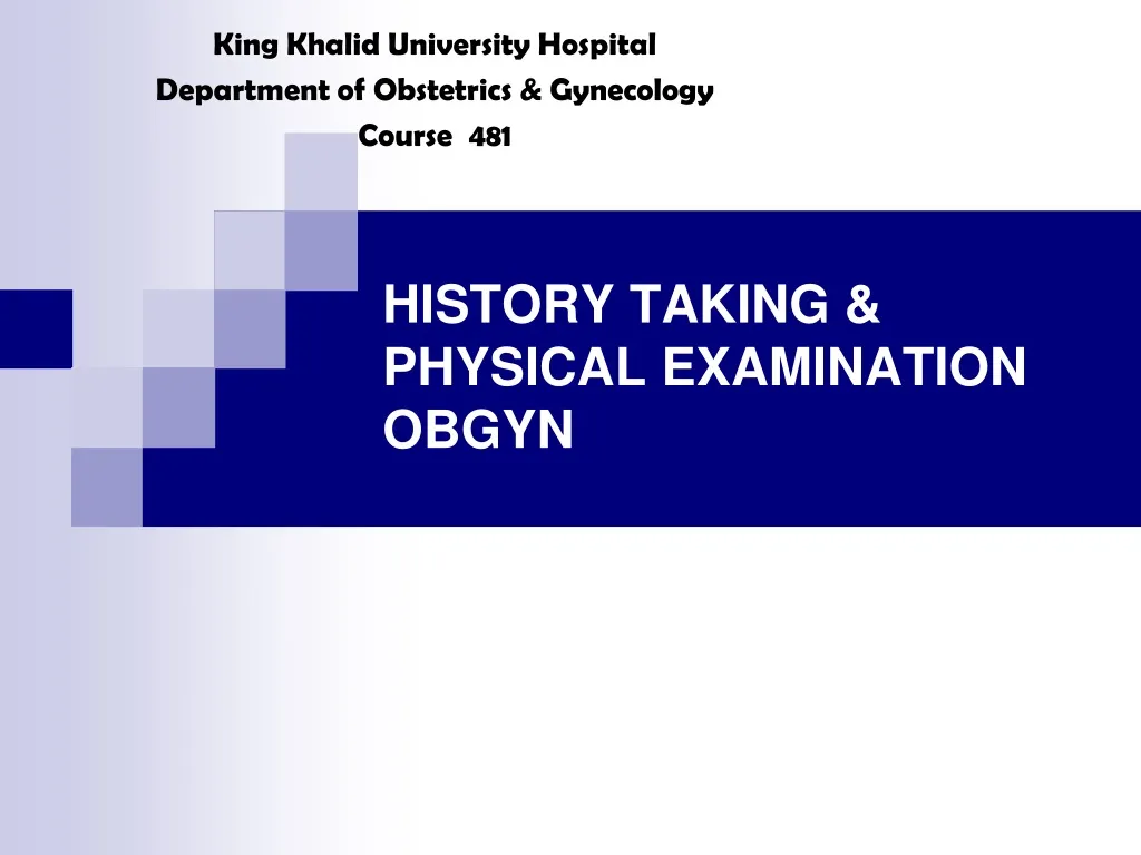history taking physical examination obgyn