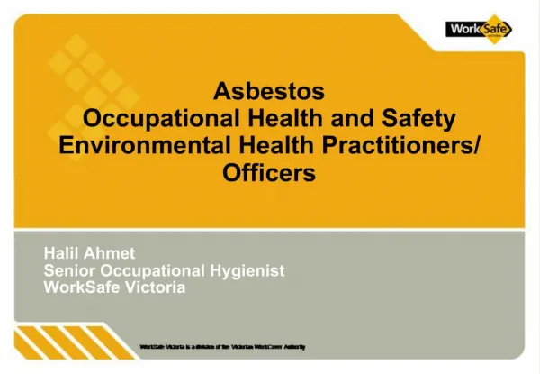 Asbestos Occupational Health and Safety Environmental Health Practitioners