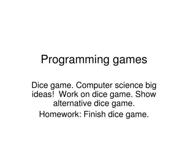 Programming games