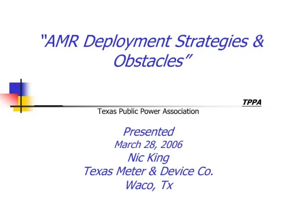 AMR Deployment Strategies Obstacles