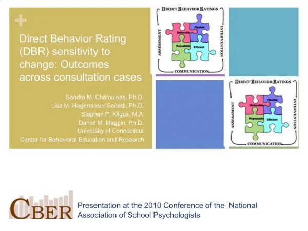 Direct Behavior Rating DBR sensitivity to change: Outcomes across consultation cases