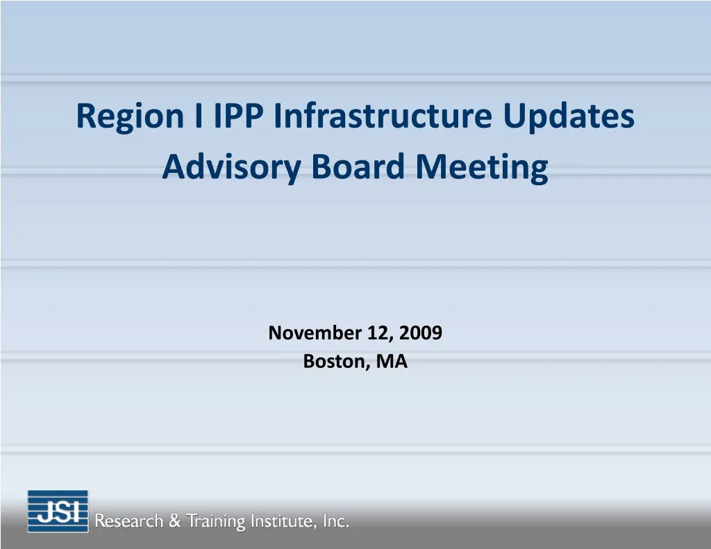 region i ipp infrastructure updates advisory