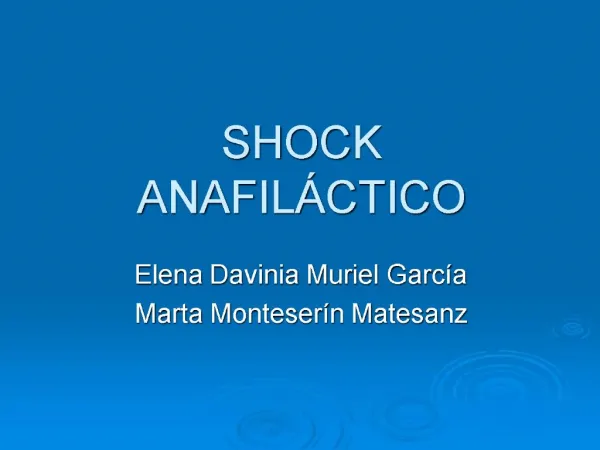 SHOCK ANAFIL CTICO