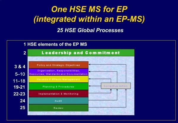 One HSE MS for EP integrated within an EP-MS 25 HSE Global Processes