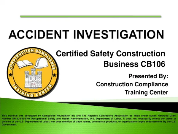 Certified Safety Construction Business CB106