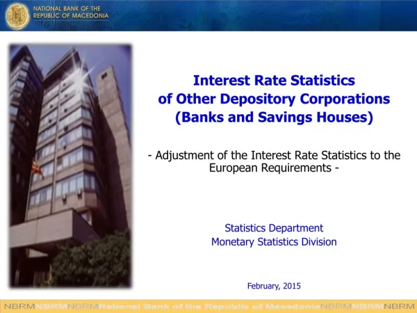 Interest Rate Statistics of Other Depository Corporations (Banks and Savings Houses)