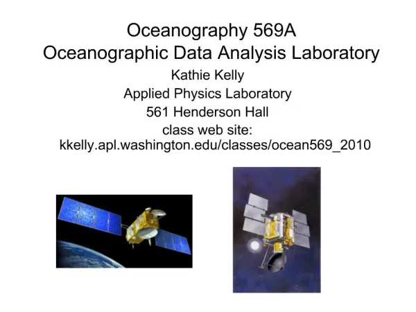 Oceanography 569A Oceanographic Data Analysis Laboratory