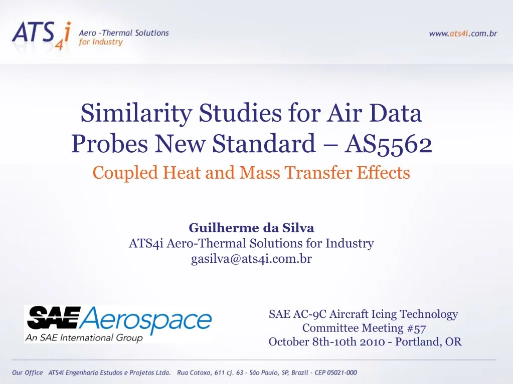similarity studies for air data probes new standard as5562