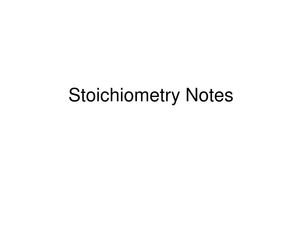 stoichiometry notes