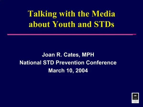 Talking with the Media about Youth and STDs
