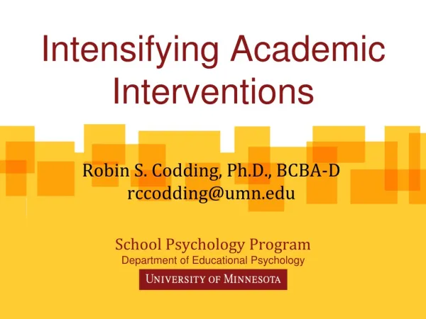 Intensifying Academic Interventions