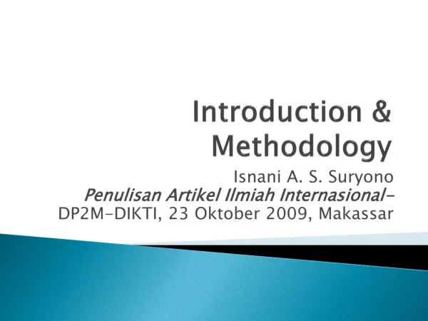 Introduction &amp; Methodology
