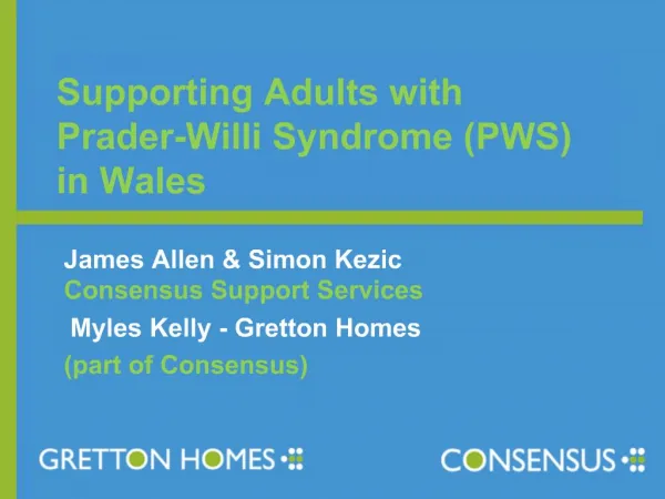 Supporting Adults with Prader-Willi Syndrome PWS in Wales