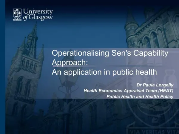 Operationalising Sens Capability Approach: An application in public health