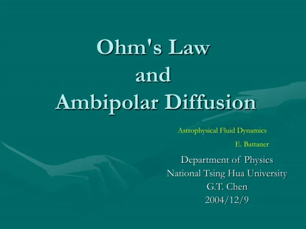 Ohm's Law and Ambipolar Diffusion