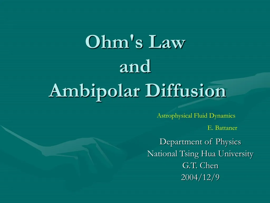 ohm s law and ambipolar diffusion