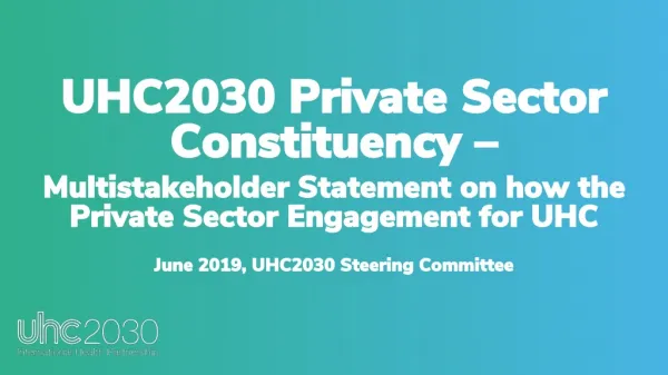 UHC2030 Private Sector Constituency –