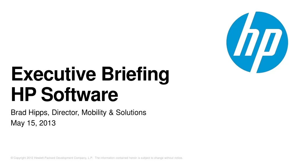 executive briefing hp software