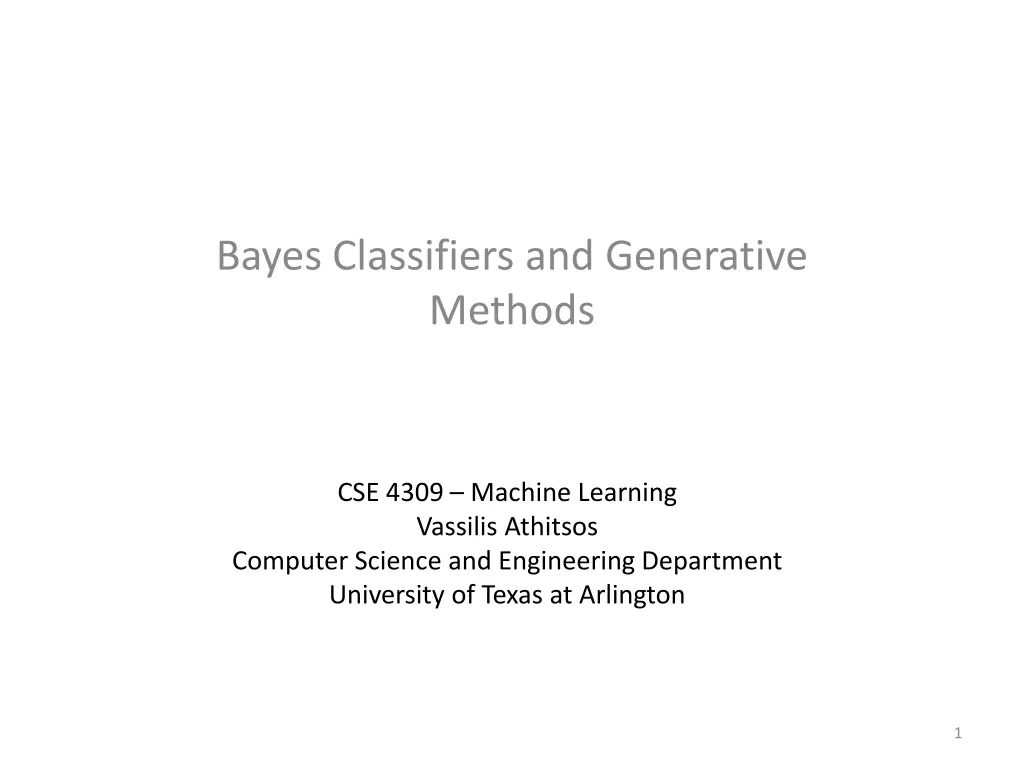 bayes classifiers and generative methods