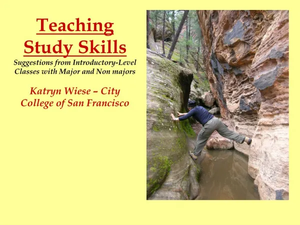Teaching Study Skills Suggestions from Introductory-Level Classes with Major and Non majors