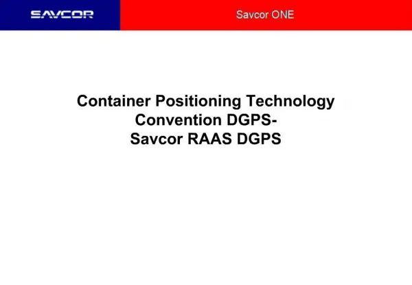 Container Positioning Technology Convention DGPS- Savcor RAAS DGPS