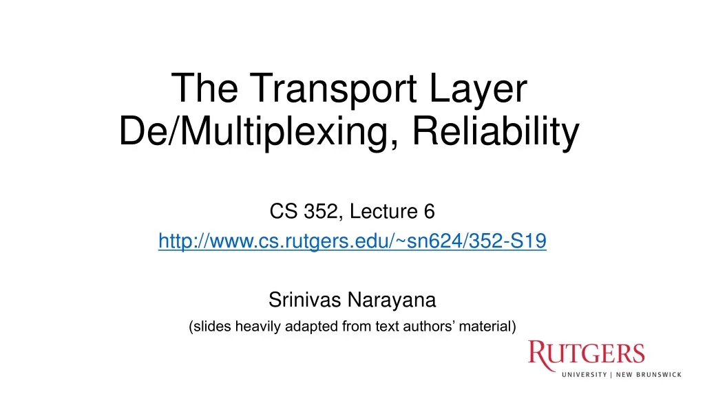 the transport layer de multiplexing reliability
