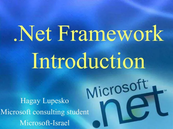 .Net Framework Introduction