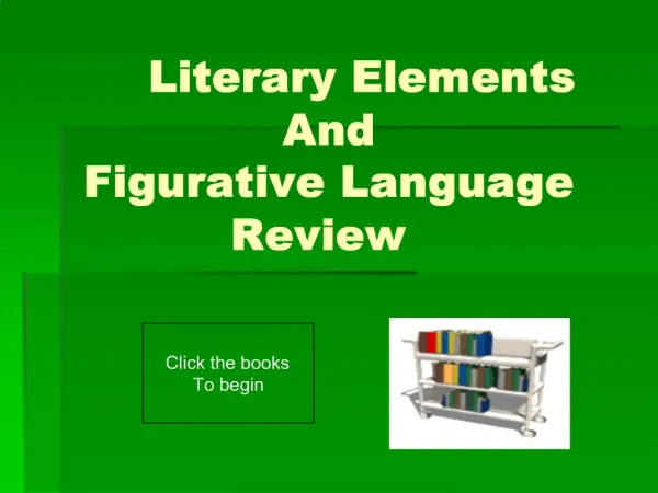 Literary Elements And Figurative Language Review