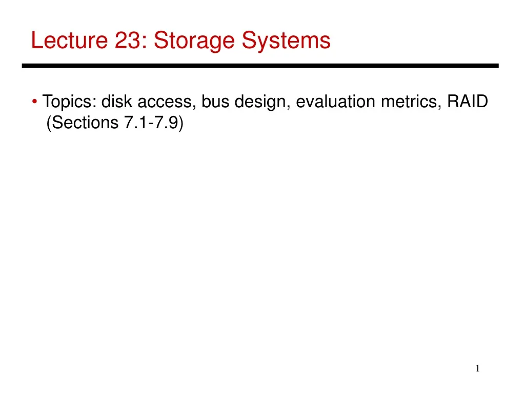 lecture 23 storage systems