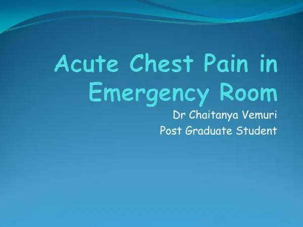Acute Chest Pain in Emergency Room