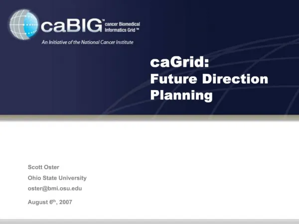 CaGrid: Future Direction Planning
