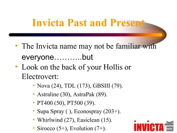 Invicta Past and Present